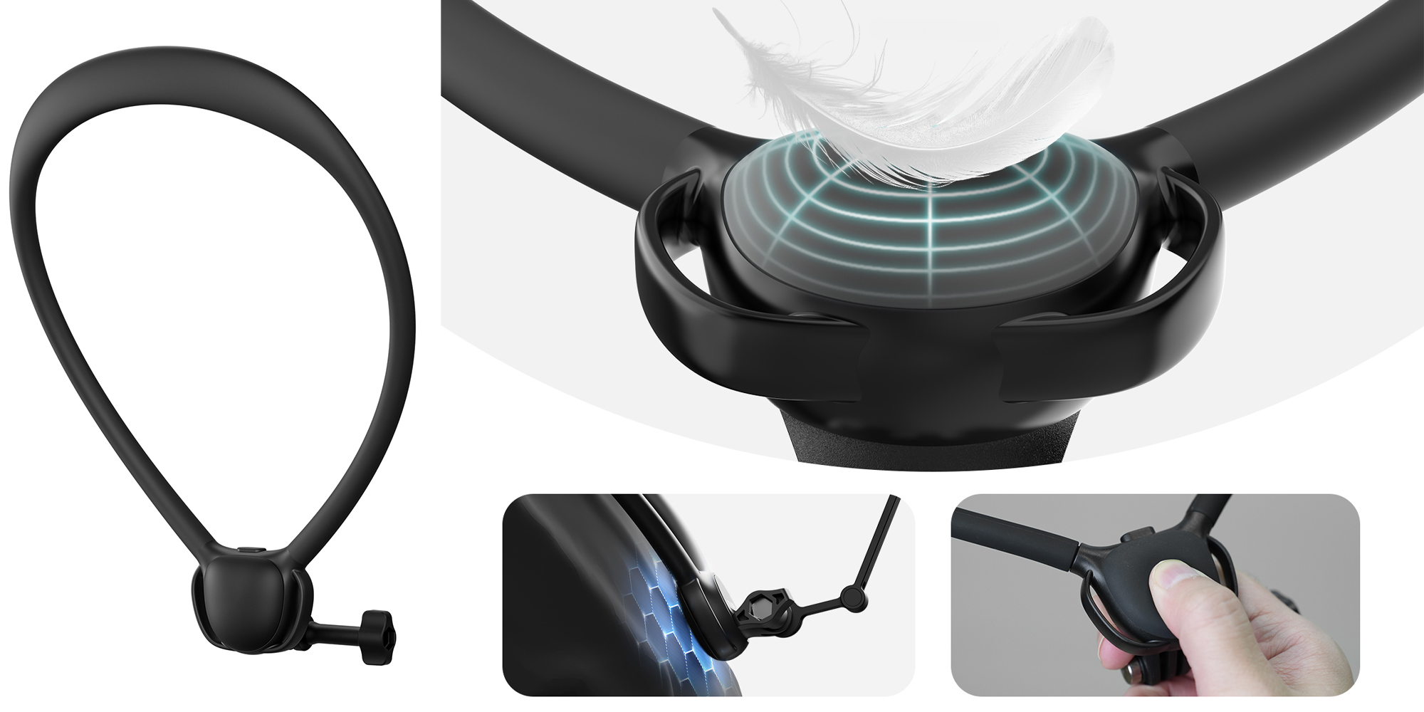 Opaska na szyję Telesin S2-HNB-09 do kamer sportowych - czarna